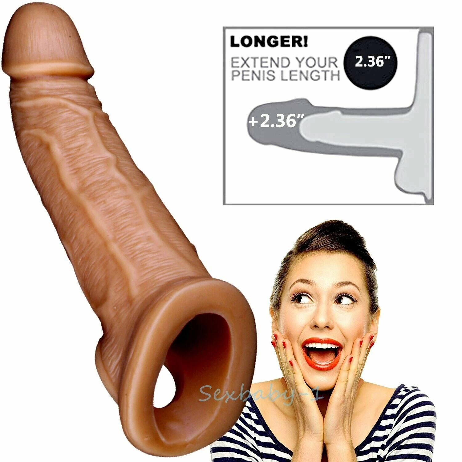 Generic Penis Sleeve Extender Enlarger Reusable Condom