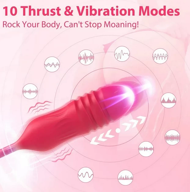 Rose Tongue Vibrator With Thrusting Sex Toy - image 4