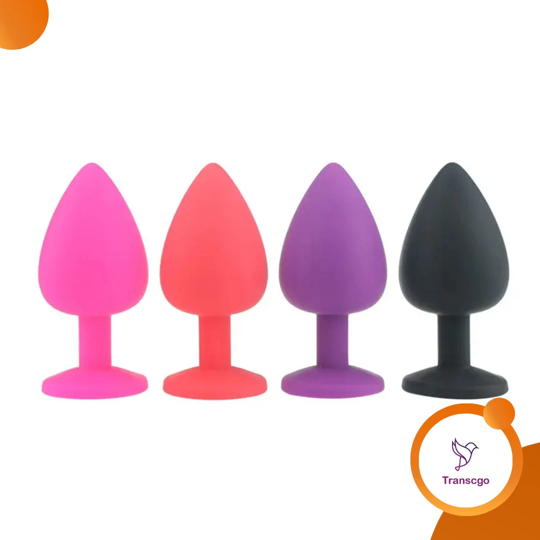 Generic Silicone Anal Plug Removable Jewel Decoration - image 1