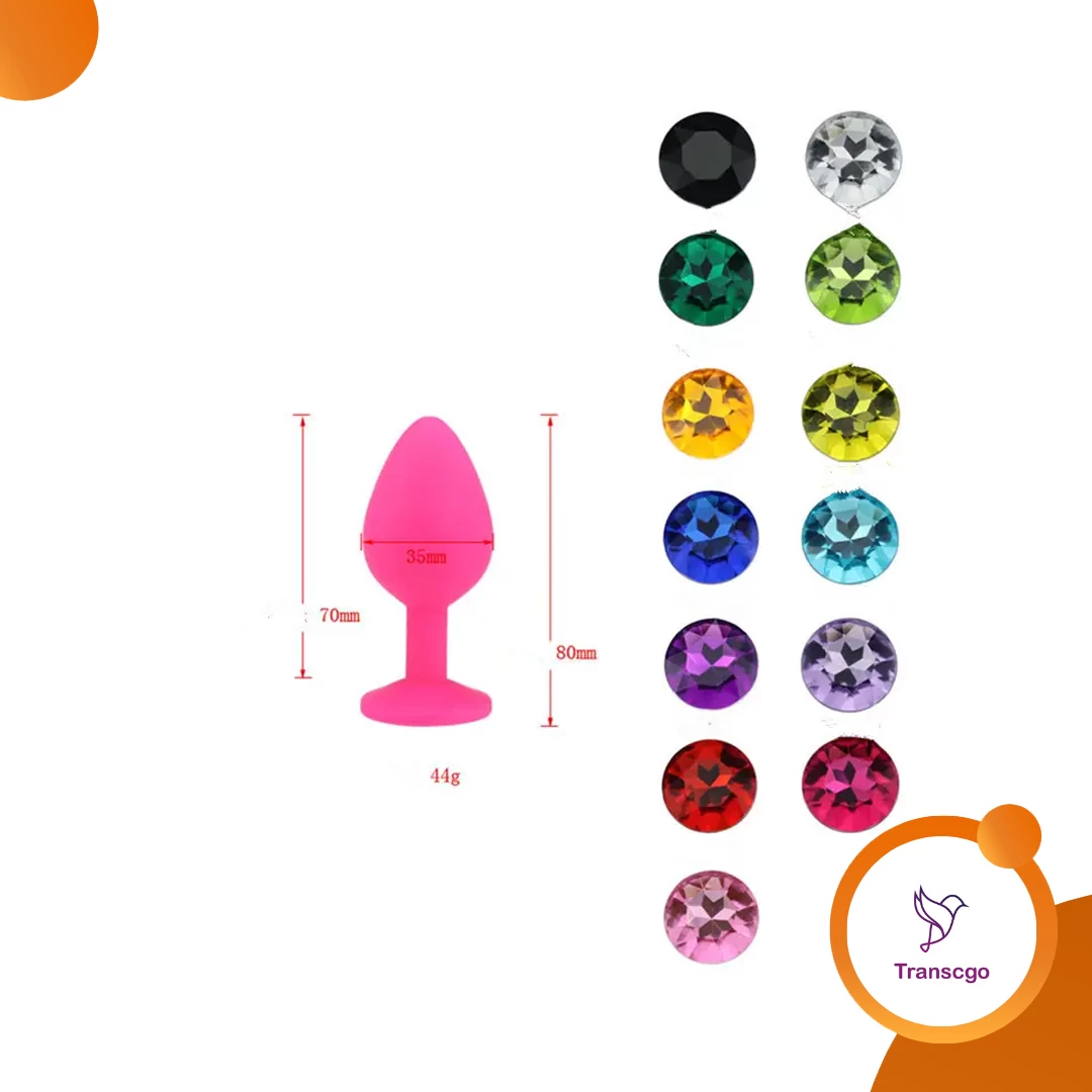 Generic Silicone Anal Plug Removable Jewel Decoration - image 3