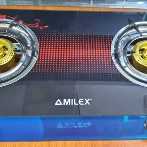 Amilex 2 Burner Glass Top Gas Cooker Autoignition