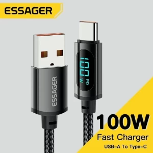 Essager 7A USB Type C Cable Display PD 100W Fast Charging