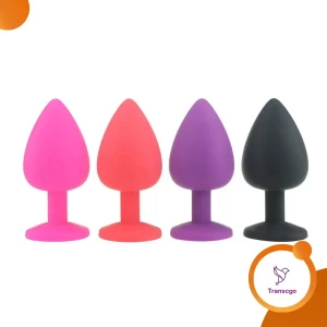 Generic Silicone Anal Plug Removable Jewel Decoration