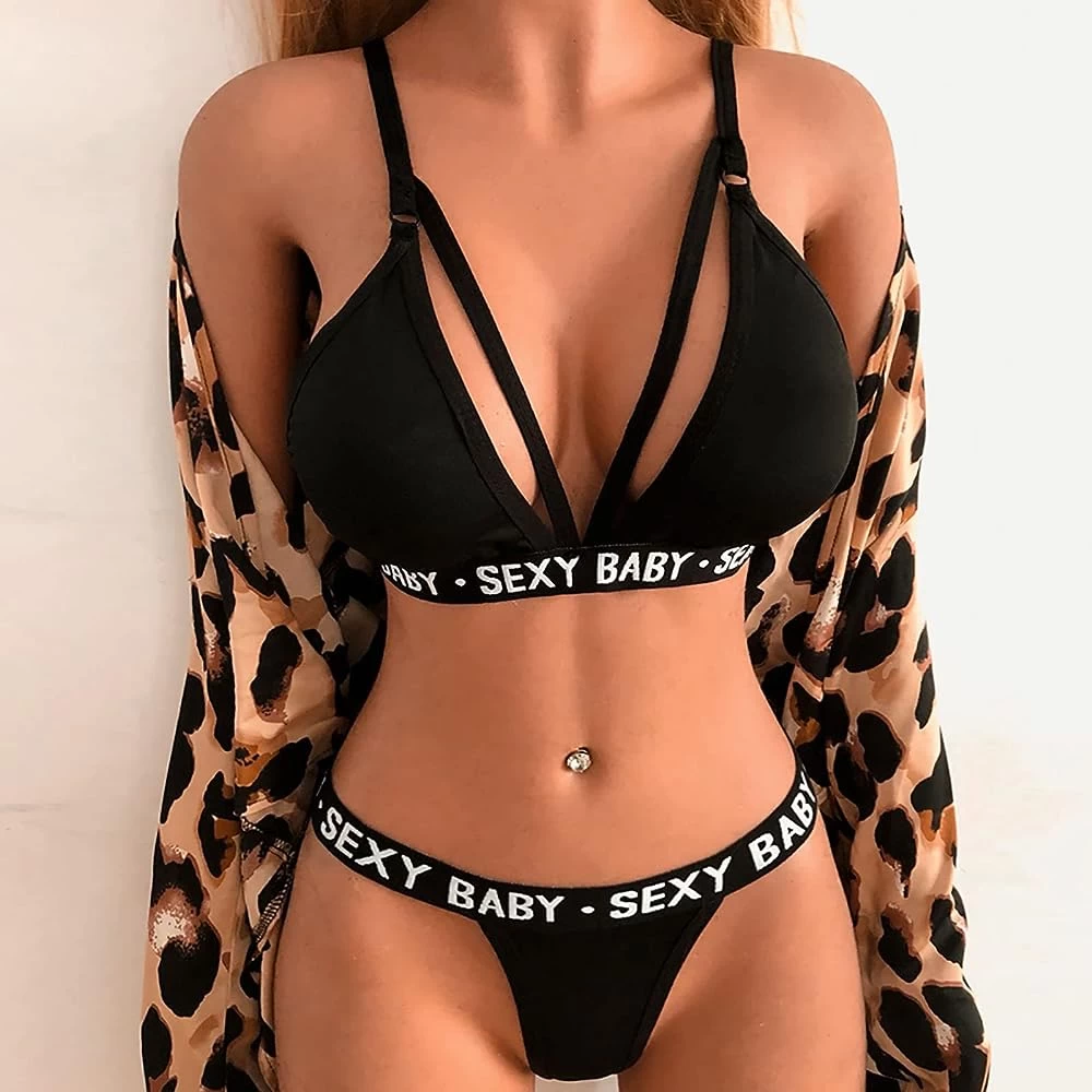 Generic Lingerie Suit Sexy Letter Print - image 2
