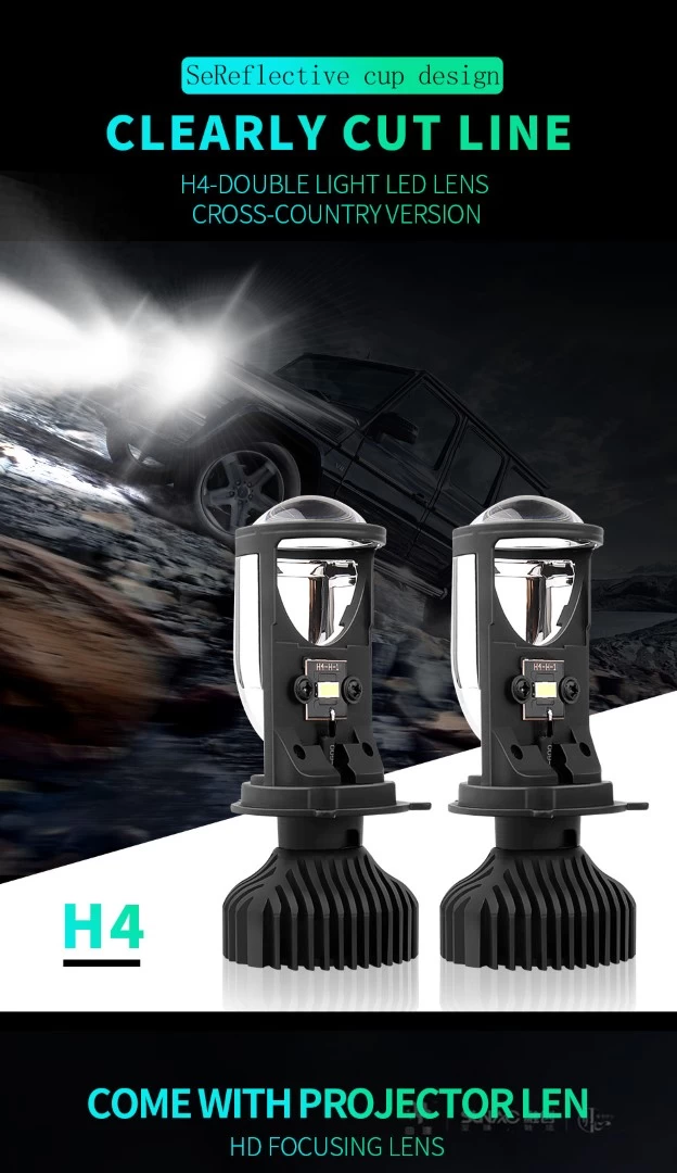 Generic Y6D H4 90W LED Projector Lens Headlight Bulb