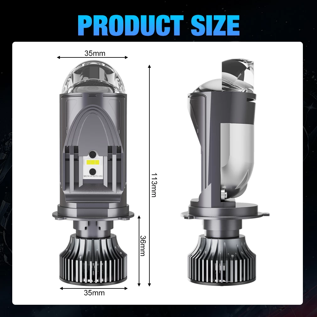 Generic Y6D H4 90W LED Projector Lens Headlight Bulb - image 3