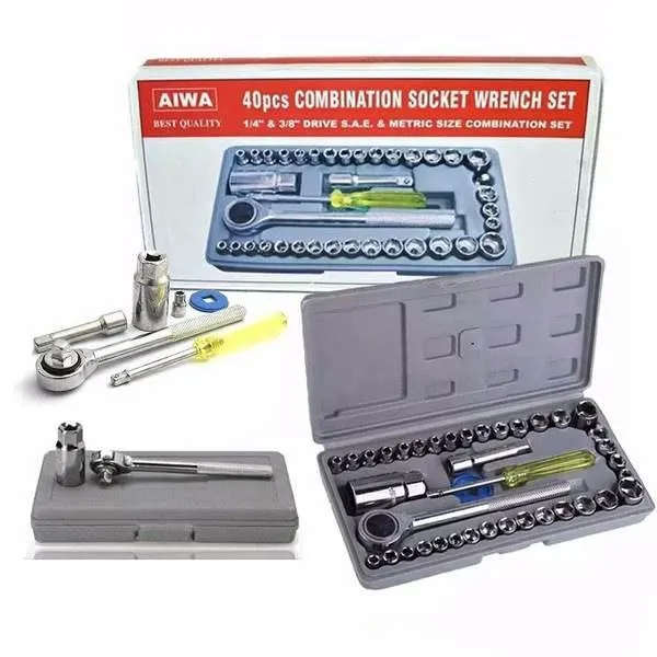 Aiwa 40Pcs Combination Socket Wrench Set Medium - image 2