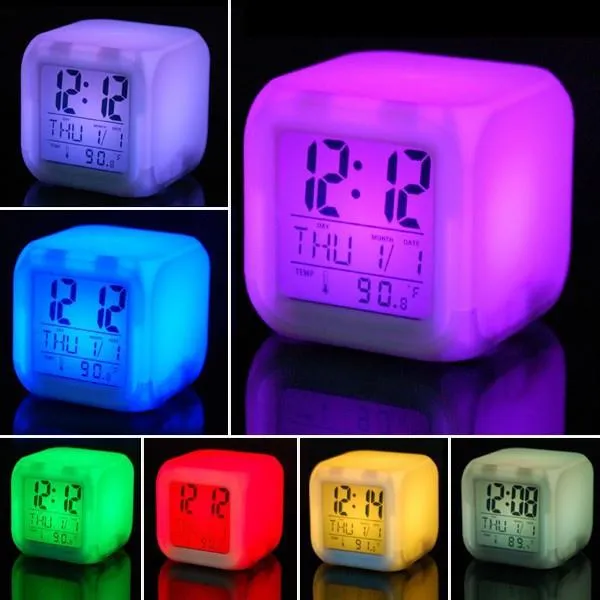 Generic Digital Alarm Clock LED Color Changing Night Glow - image 2