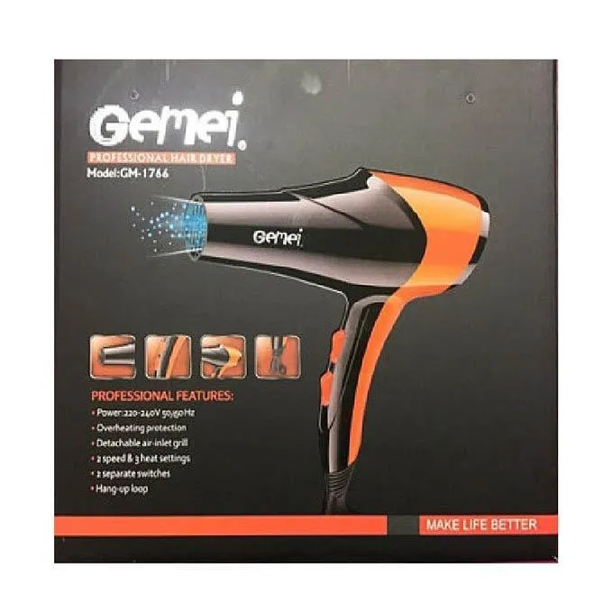 Gemei GM 1766 Professional Hair Dryer 2600W Overheat Protect - image 2