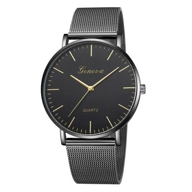 Geneva Fashion Casual Ladies Watch Mesh Belt Black - image 2