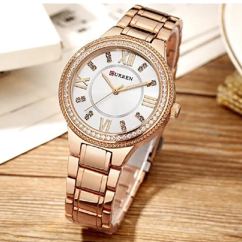 Curren Ladies Wrist Watch Gold & White - image 2