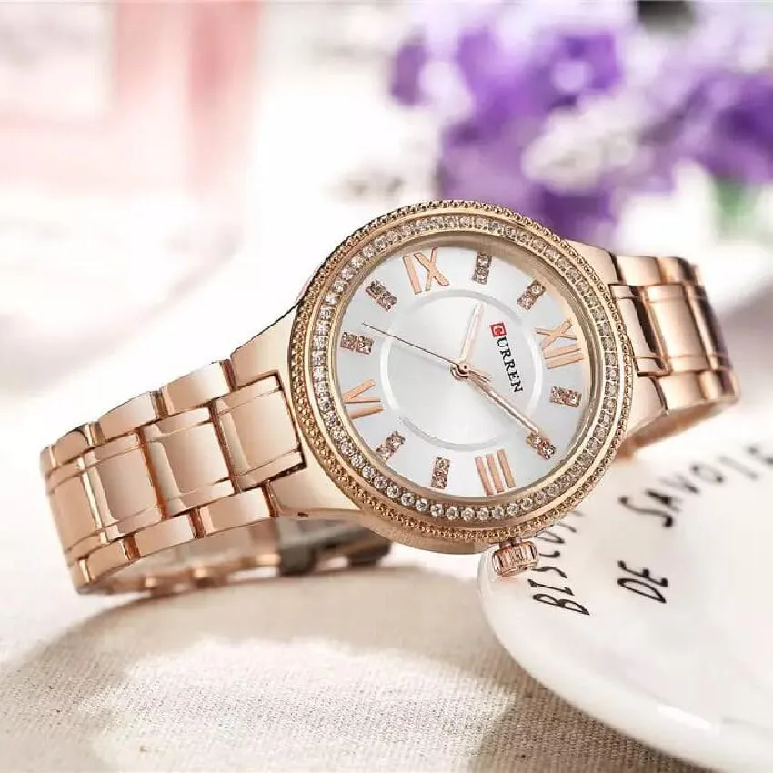 Curren Ladies Wrist Watch Gold & White - image 3
