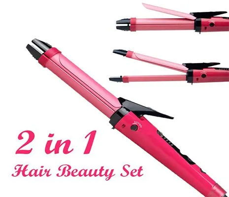 Nova 2-in-1 Hair Curler & Straightener Set - image 1