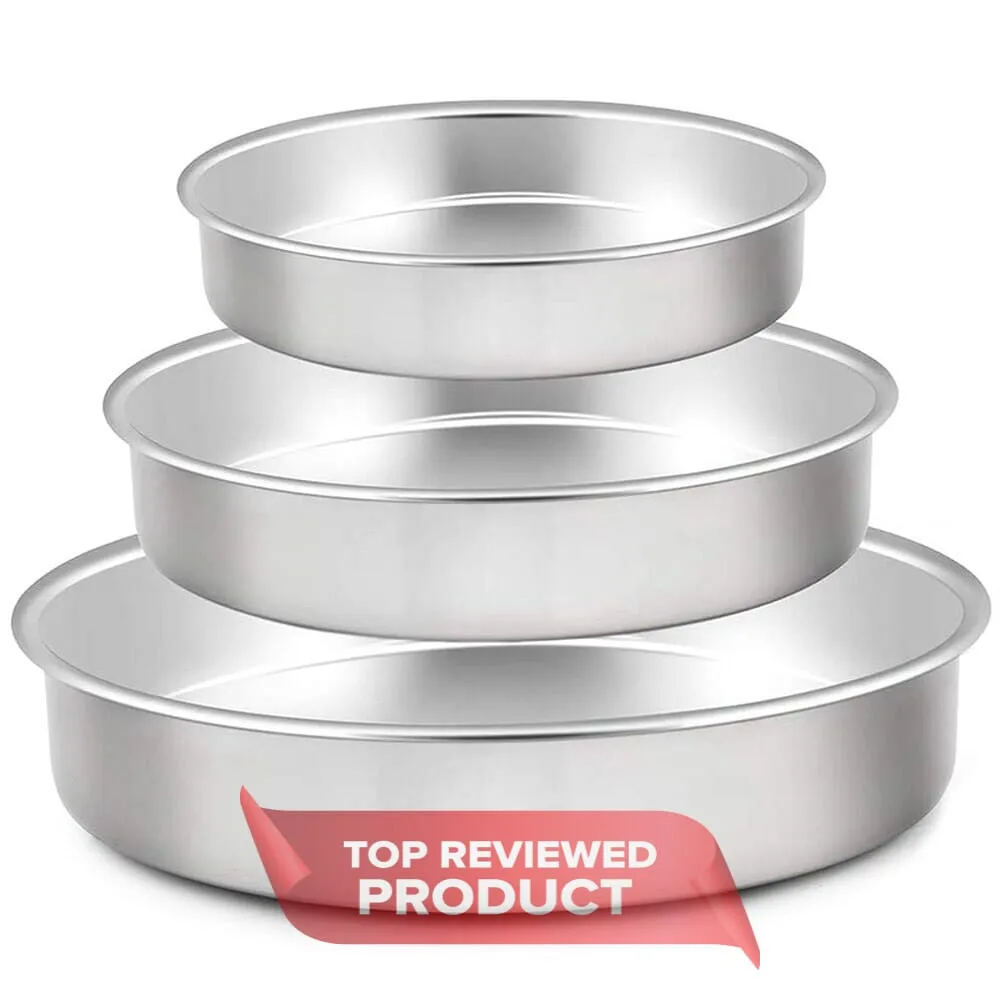 Generic Round Shape Cake Baking Pan 3 Pcs - image 1