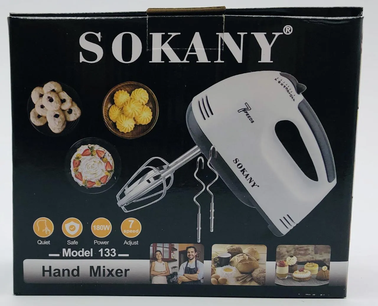Sokany Hand Mixer Stainless Steel Blade 7 Speed 180W - image 3
