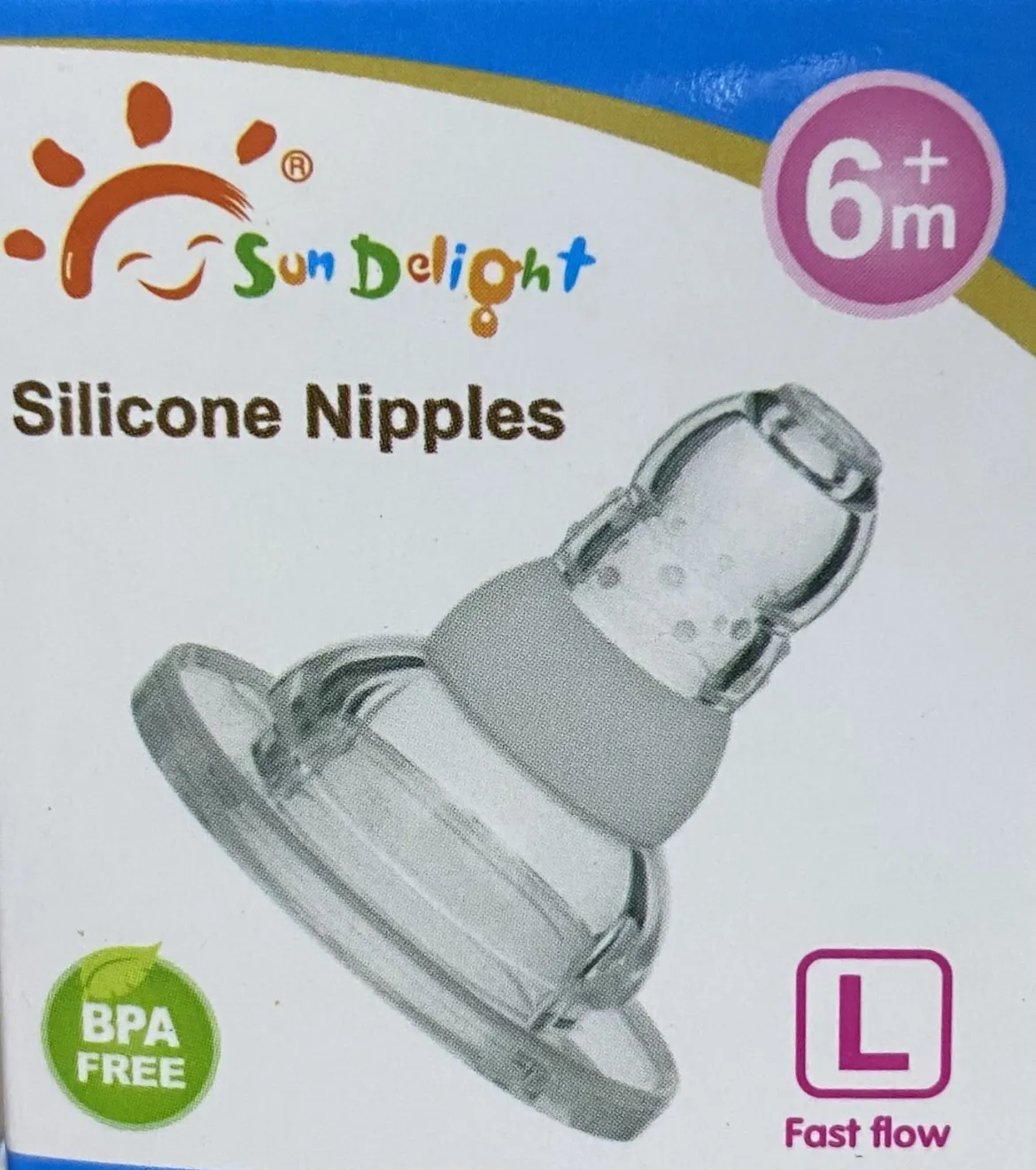 Sun Delight Silicone Nipples 6M+ Fast Flow