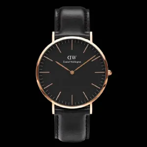 DW MenS Analog Wrist Watch Black & Gold