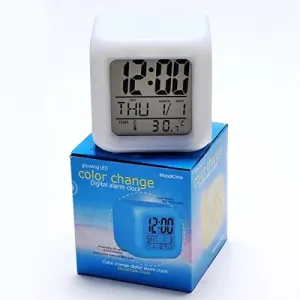 Generic Digital Alarm Clock LED Color Changing Night Glow
