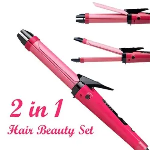 Nova 2-in-1 Hair Curler & Straightener Set