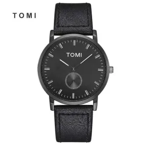 Tomi T074 Unisex Black Quartz Watch
