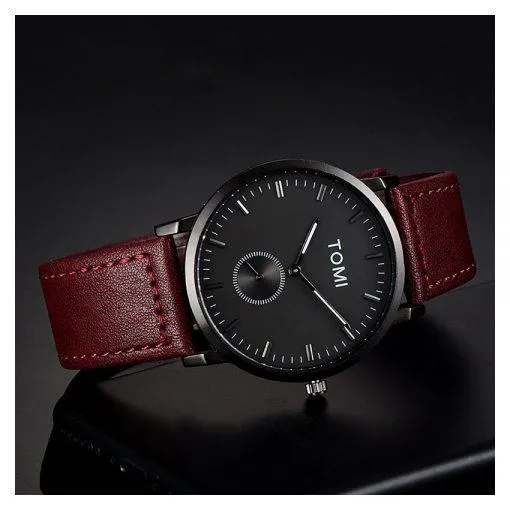 Tomi T073 Unisex Quartz Wristwatch Maroon - image 2