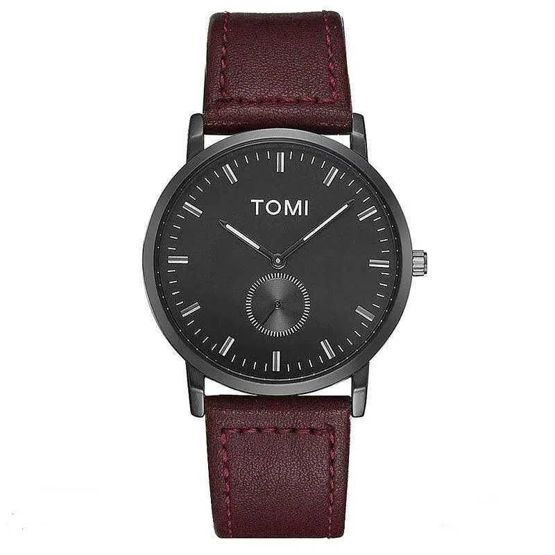 Tomi T073 Unisex Quartz Wristwatch Maroon - image 3