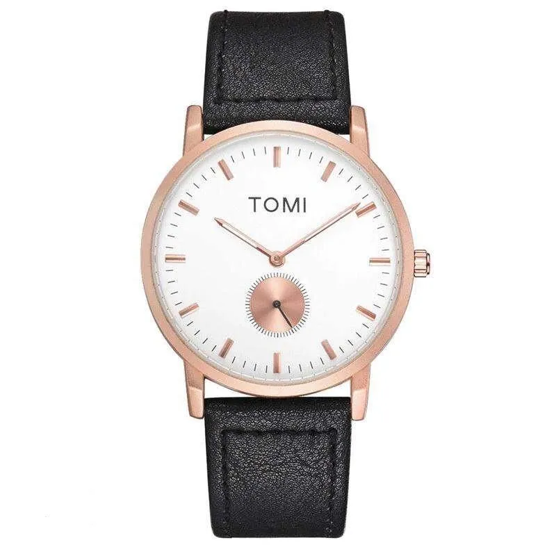 Tomi T075 Unisex Black White Dial Quartz Watch - image 2