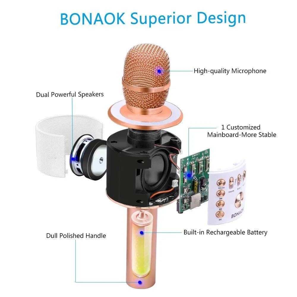 Generic Wireless Bluetooth Karaoke Microphone 3-in-1 Portable - image 3