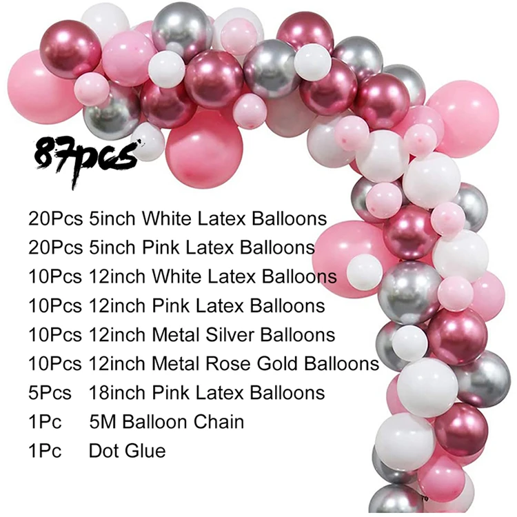 Generic Balloon Arch Kit 87 Pcs Birthday Garland - image 2