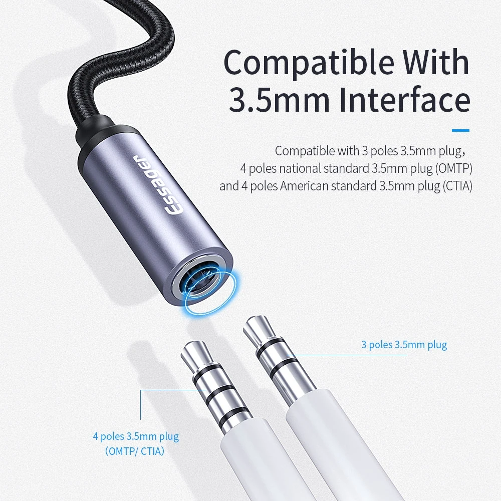 Essager USB C to 3.5mm Jack Earphone Adapter - image 5