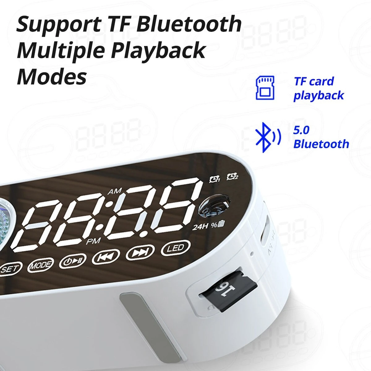 G30 Wireless Bluetooth Speaker With FM Radio Alarm Clock - image 3