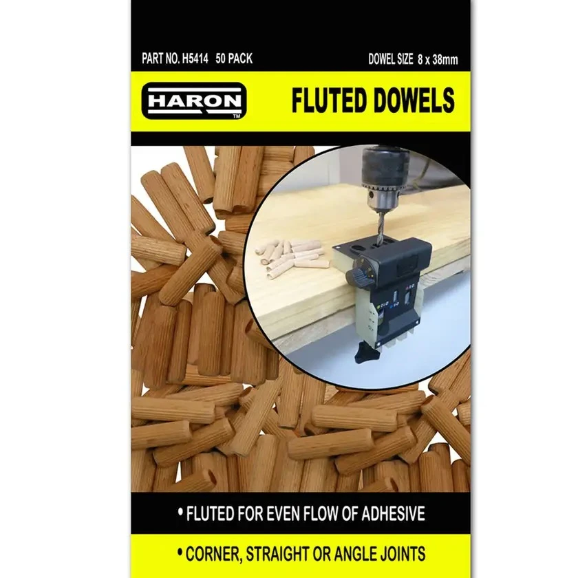 Haron Fluted Dowels 50pce 8*38mm Strong Joints