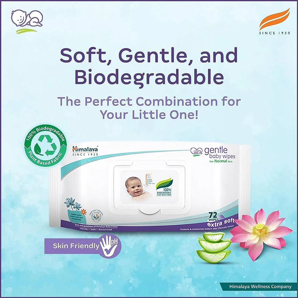 Himalaya Gentle Baby Wipes Extra soft Biodegradable - image 3