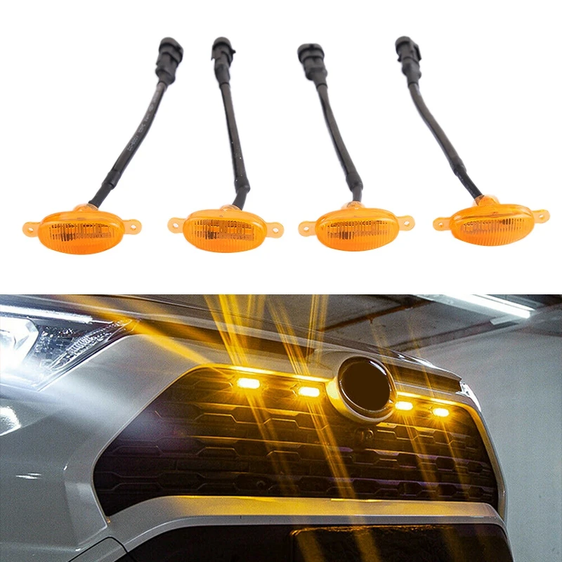 Generic Front Grille Lights Kit LED Amber Universal - image 2