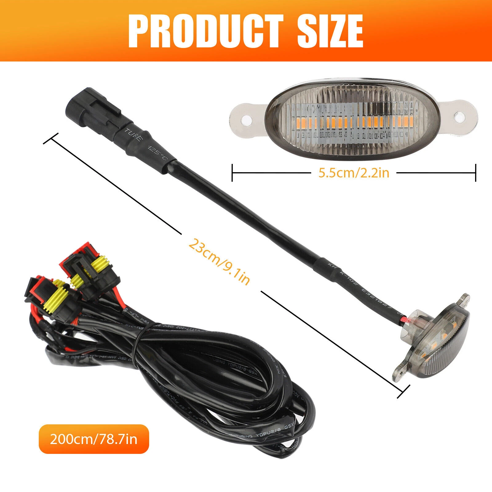 Generic Front Grille Lights Kit LED Amber Universal - image 4
