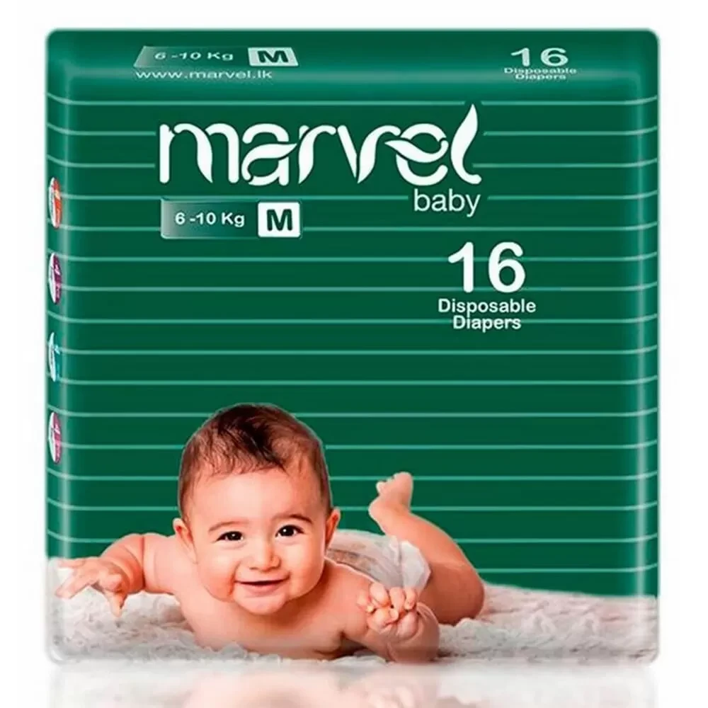 Marvel Baby Diapers Medium 16 Pcs Wetness Indicator - image 1