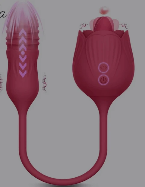 Rose Tongue Vibrator With Thrusting Sex Toy - image 5