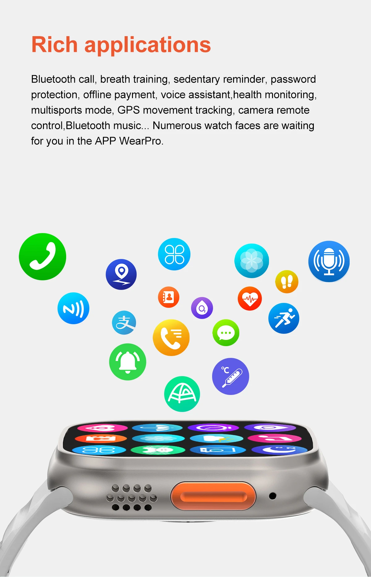 Generic T800 Ultra Smart Watch Bluetooth Wireless Charging - image 3