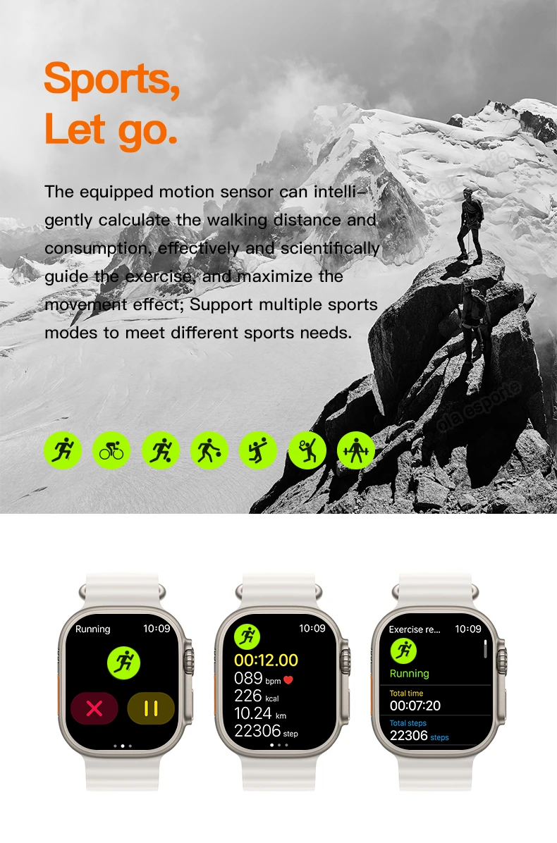 Generic T800 Ultra Smart Watch Bluetooth Wireless Charging - image 4