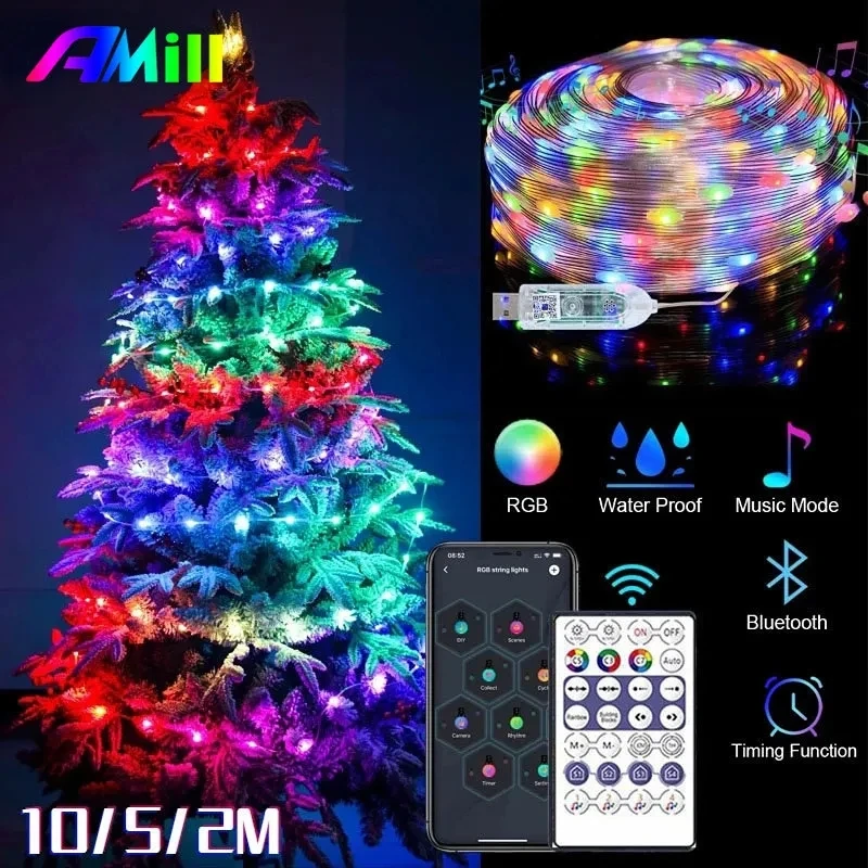 Generic Window Curtain String Light 8 Modes LED Fairy Lights With Remote - image 5