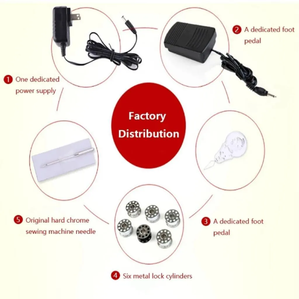 Generic 4-in-1 Portable Sewing Machine with Adapter & Pedal - image 3