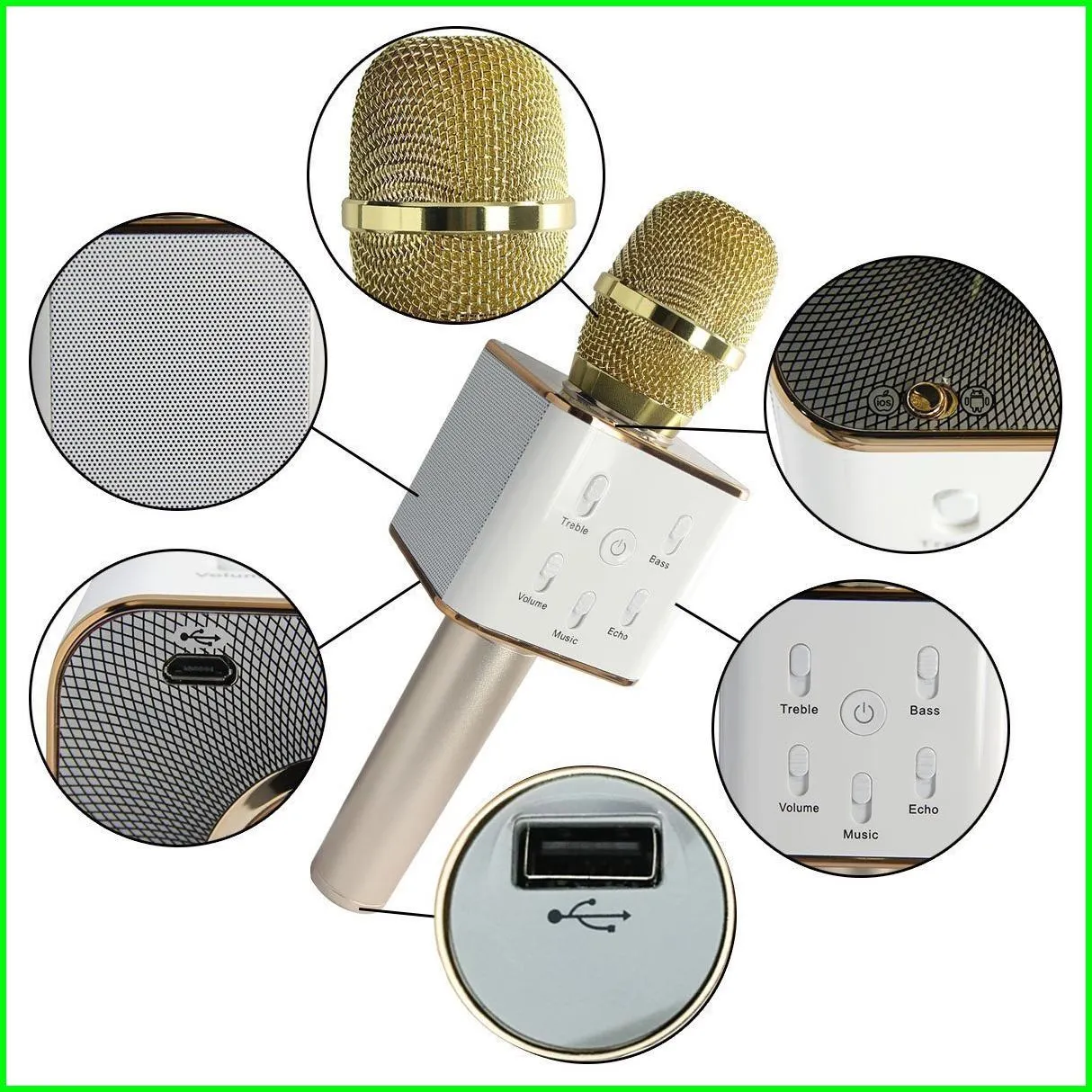 Generic Bluetooth Wireless Microphone KTV Karaoke Speaker - image 2