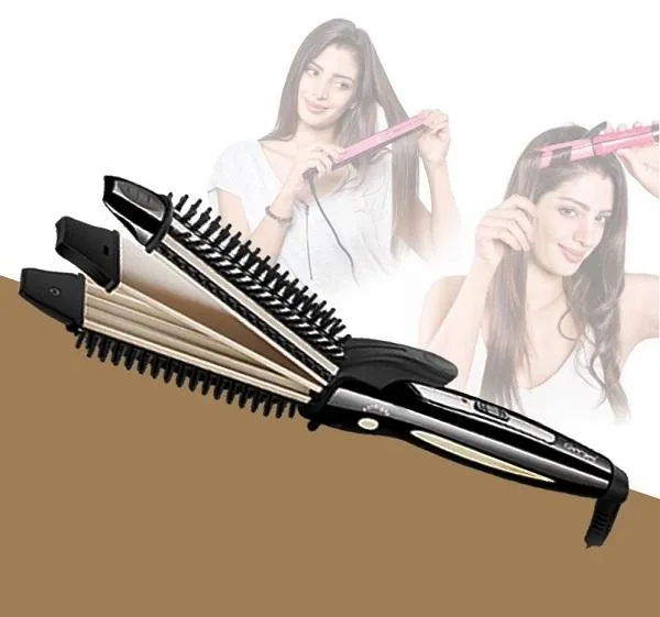 Gemei GM-2929 3 In 1 Multi-Functional Hair Iron - image 2