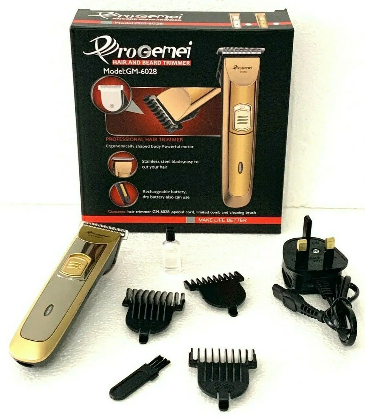 Gemei Gm-6028 Rechargeable Hair & Beard Trimmer - image 2