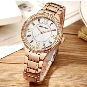 Curren Ladies Wrist Watch Gold & White