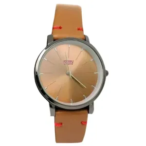 ORIX Couples Leather Watch Set Brown