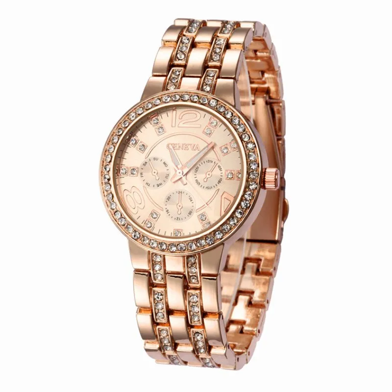 GENEVA Women Luxury Diamond Bling Crystal Quartz Watch - image 2
