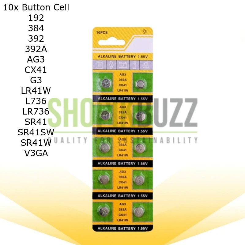 Generic AG3 LR41 Button Cell Batteries 1.55V (10pcs) - image 5