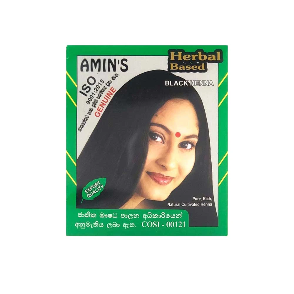 Amins Herbal Black Henna Hair Dye Color Powder 5Pcs - image 2