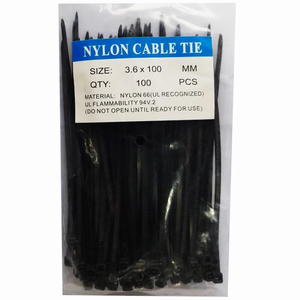 Webshoppers Cable Tie (2.5x100)mm 100pcs Black Plastic